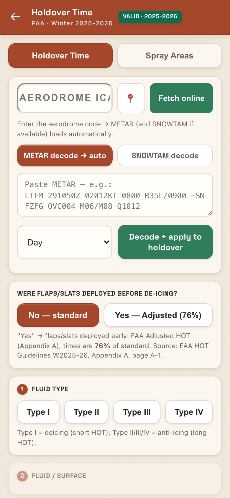 HoldoverLive — holdover time calculator